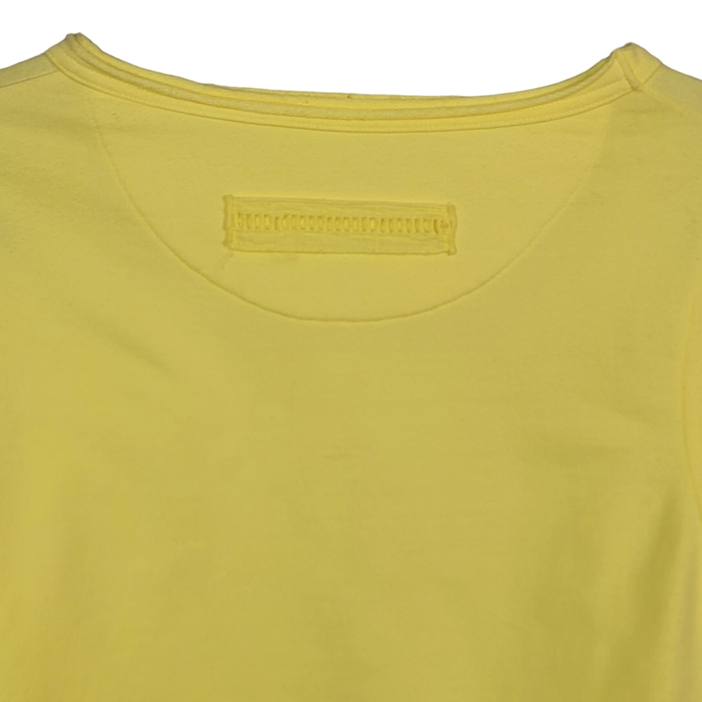 Neon Buddha Yellow Bohemian Coastal Ruffle Hem Top Women's Size Petite Small - Picture 6 of 14